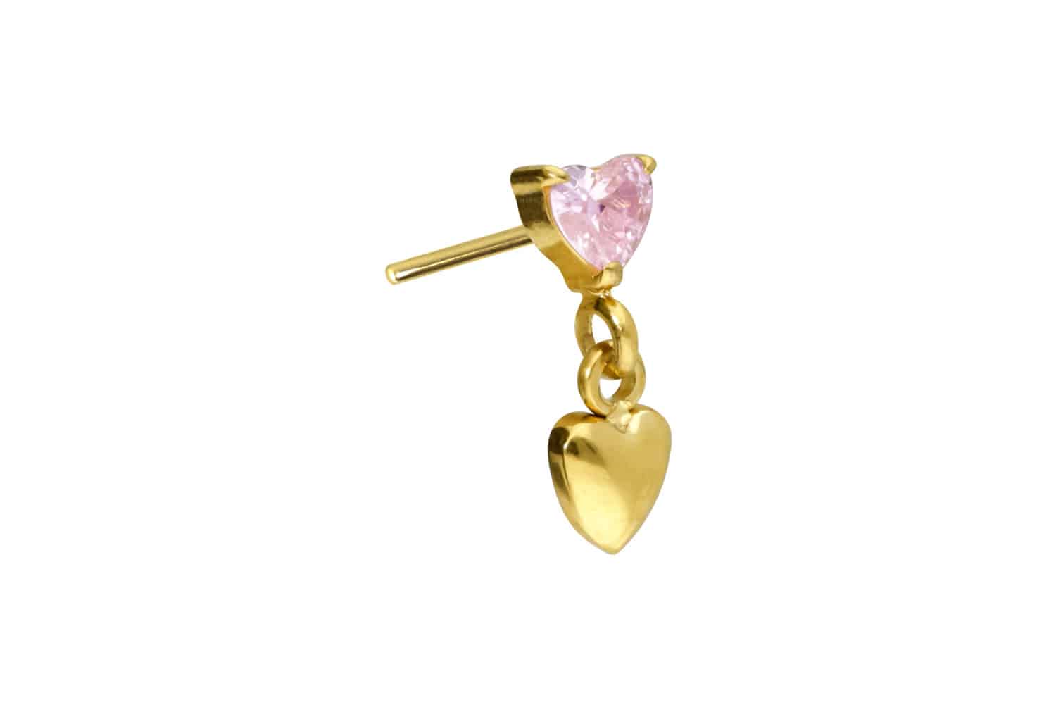 Titan Aufsatz mit Push Pin 2 HERZEN von Piercingline